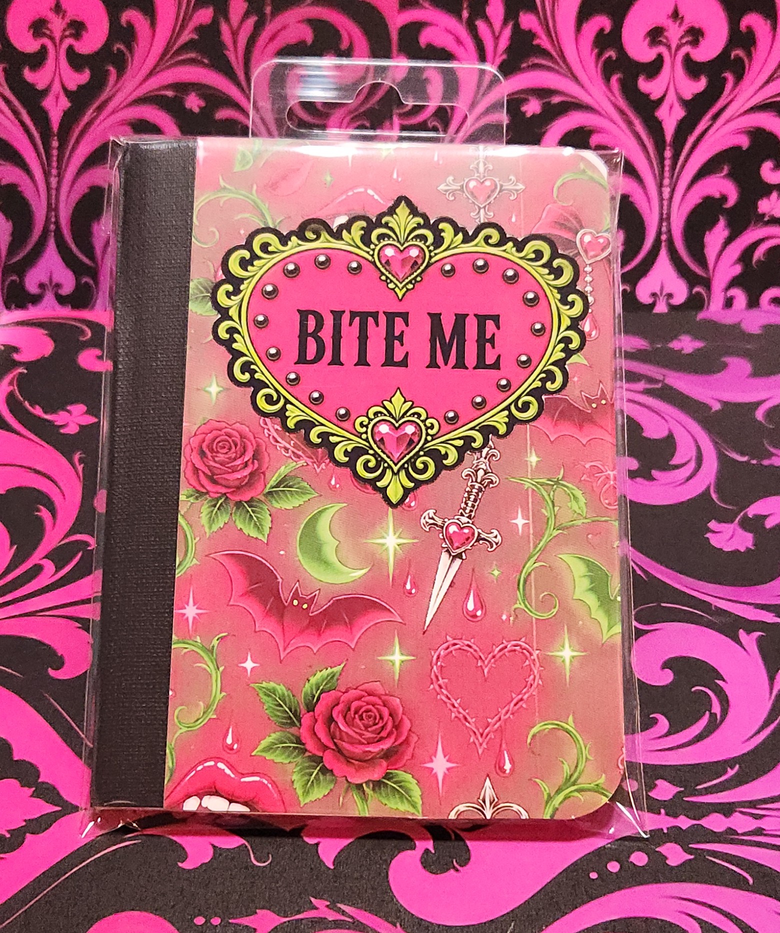 Bite Me mini composition notebook from the Bite Me collection