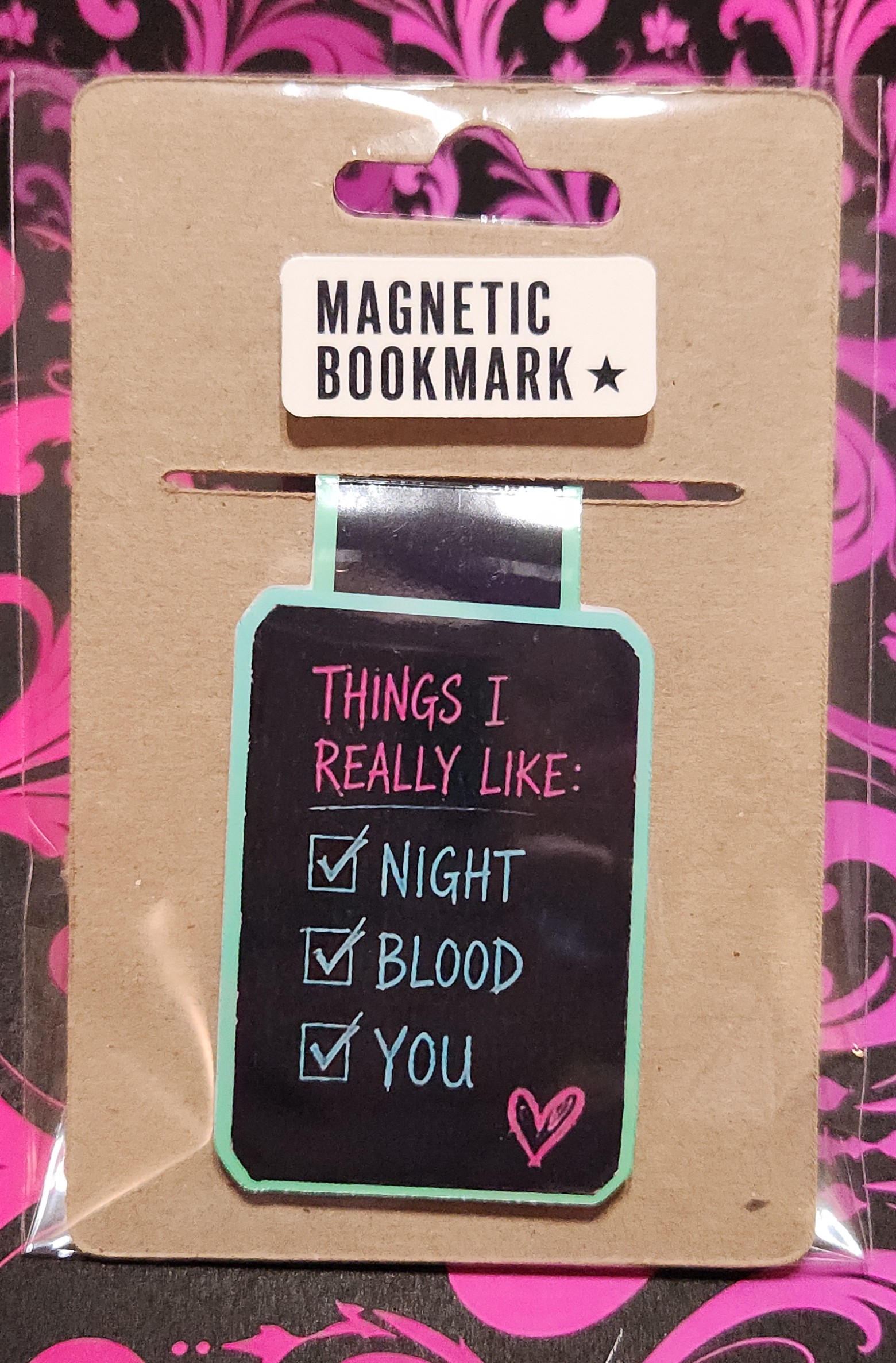 Things I Really Like: Night, Blood, You magnetic bookmark from the Bite Me collection