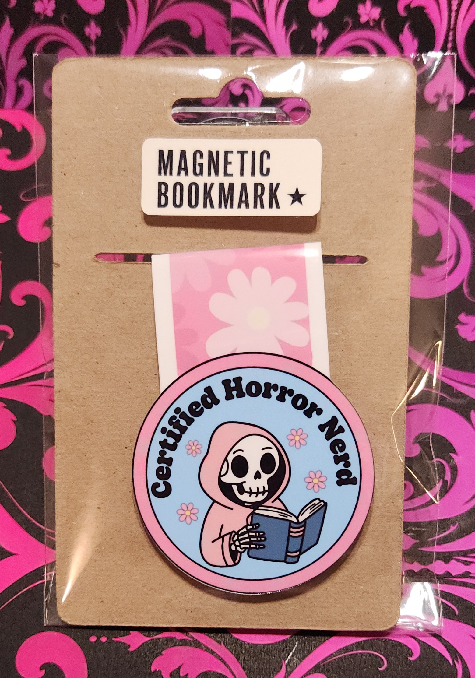 Certified Horror Nerd magnetic bookmark from the Scream Queen collection