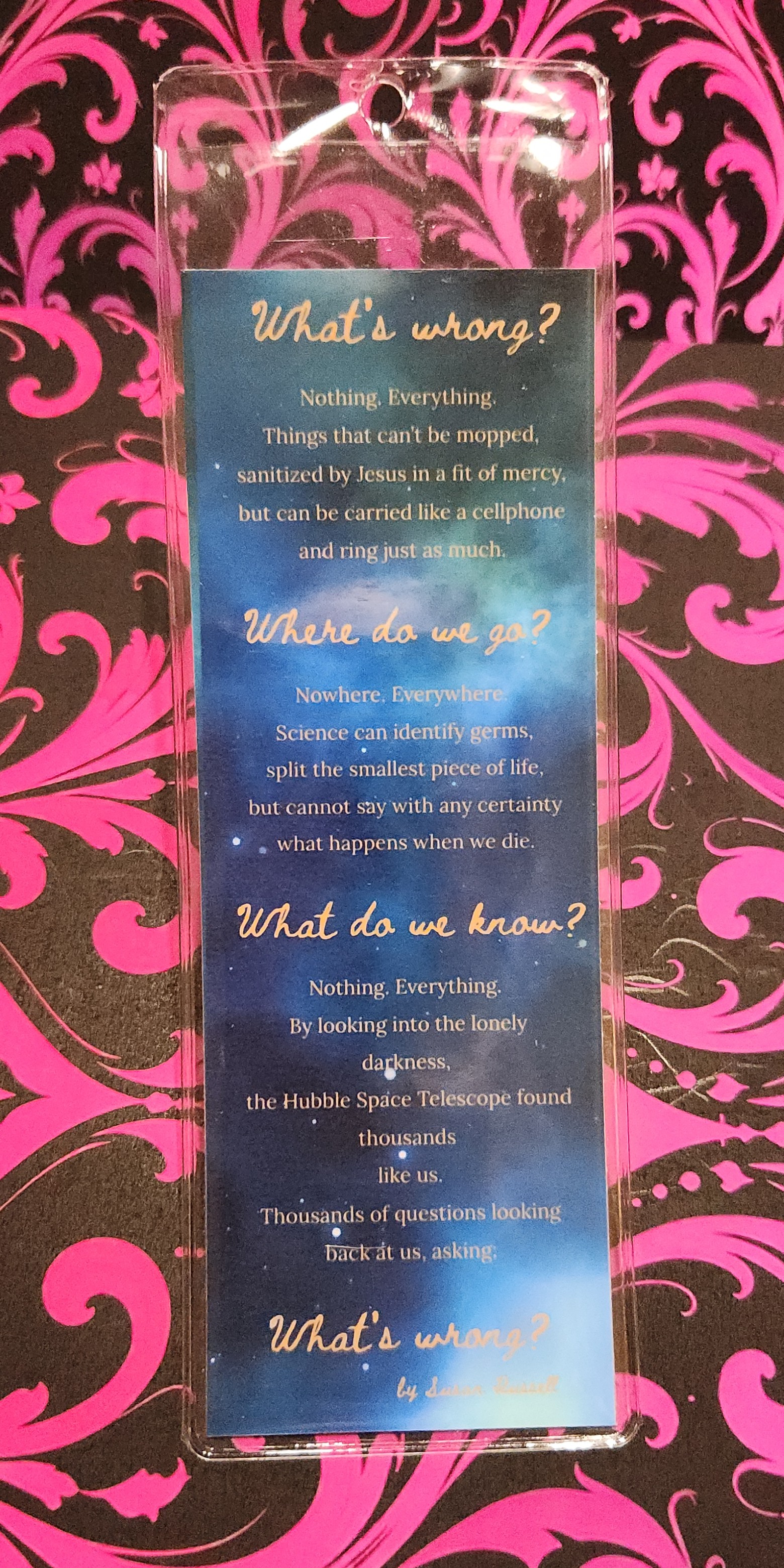 What's Wrong? standard bookmark from the Midnight Writers collection